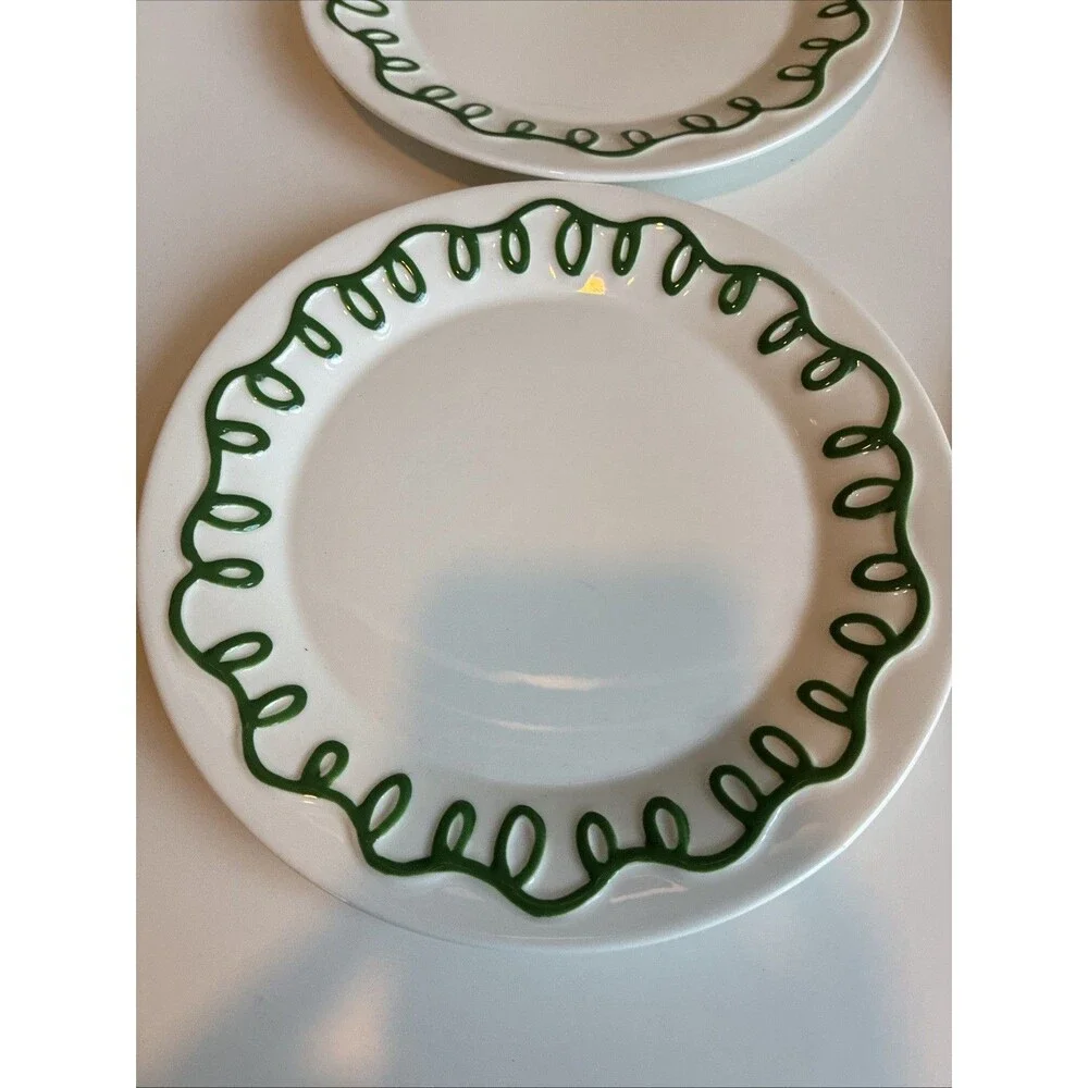 Kate Spade New York X Target Limited 4pc Ceramic Dessert Plates Cream/Green